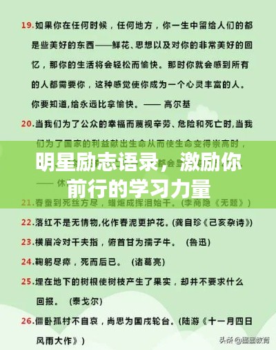 明星励志语录,激励你前行的学习力量