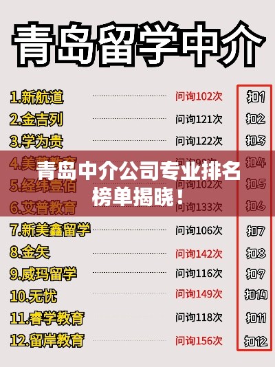 青岛中介公司专业排名榜单揭晓！
