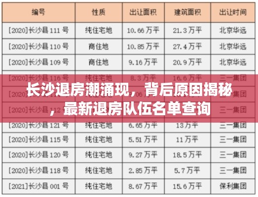 长沙退房潮涌现,背后原因揭秘,最新退房队伍名单查询